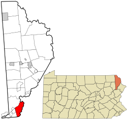 Wayne County Pennsylvania incorporated and unincorporated areas Dreher township highlighted